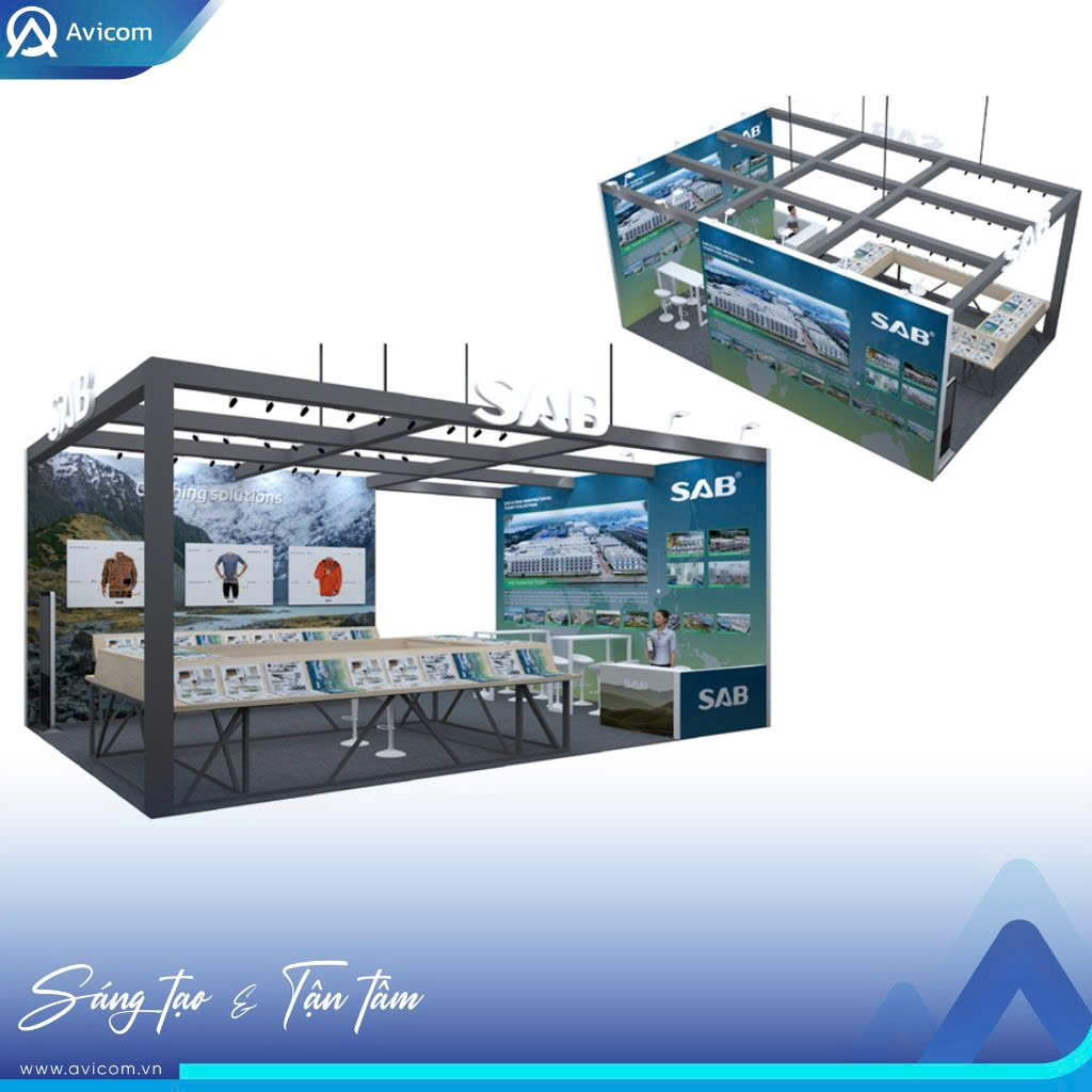Thiết kế thi công gian hàng HanoiTex HanoiFabric 2026 tại I.C.E Hà Nội